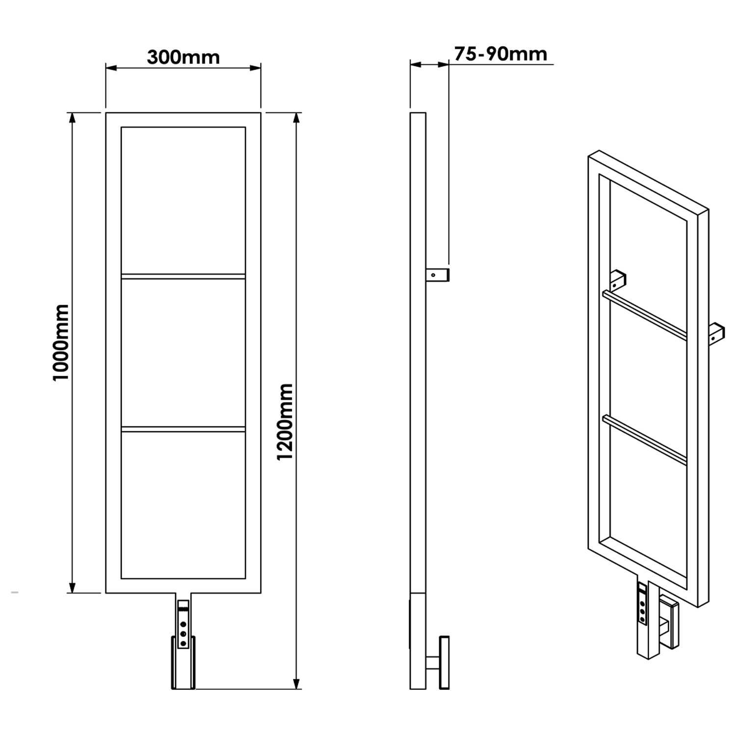 Carisa Vero Stainless Steel Designer Electric Heated Towel Rail