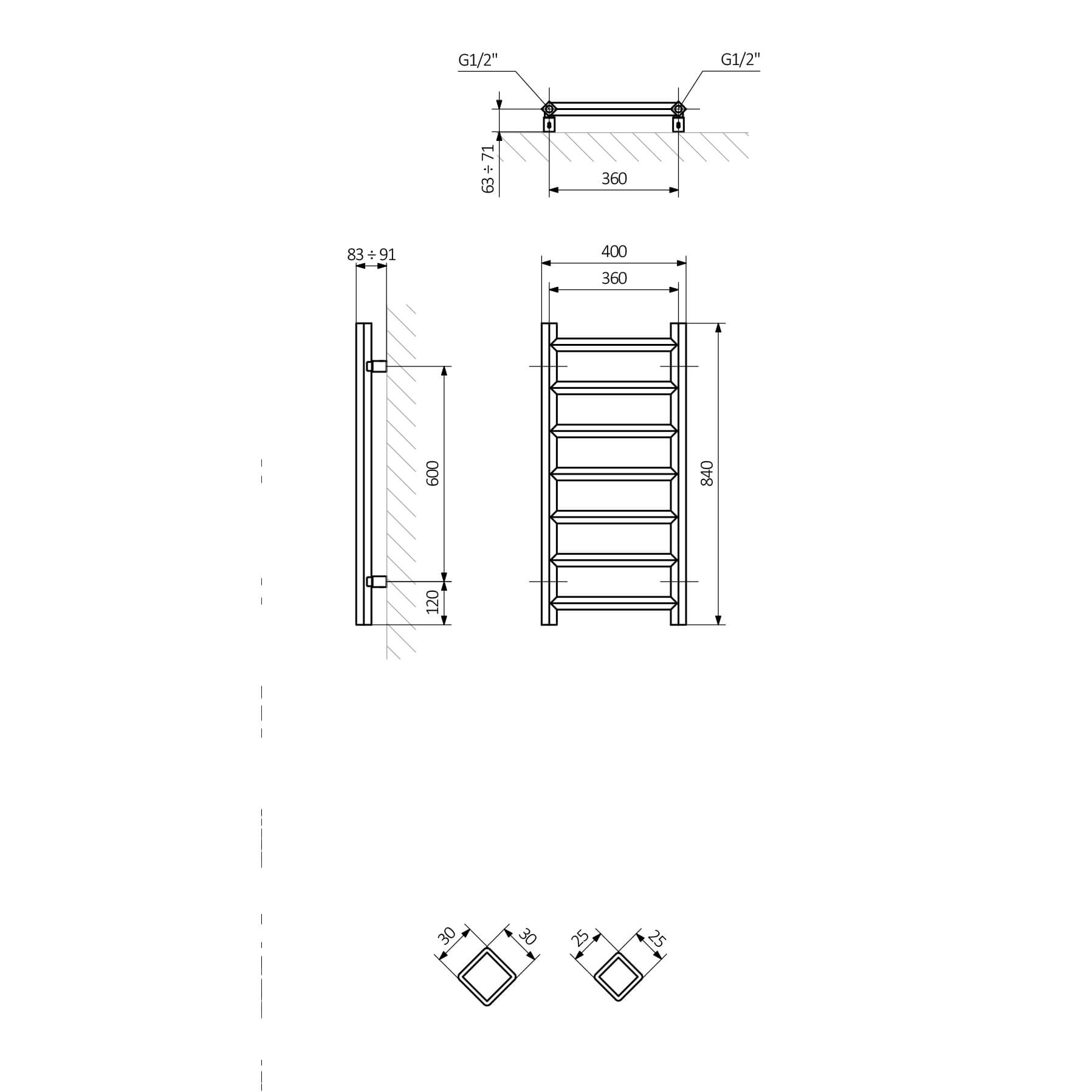 Terma Crystal Ladder Heated Towel Rail