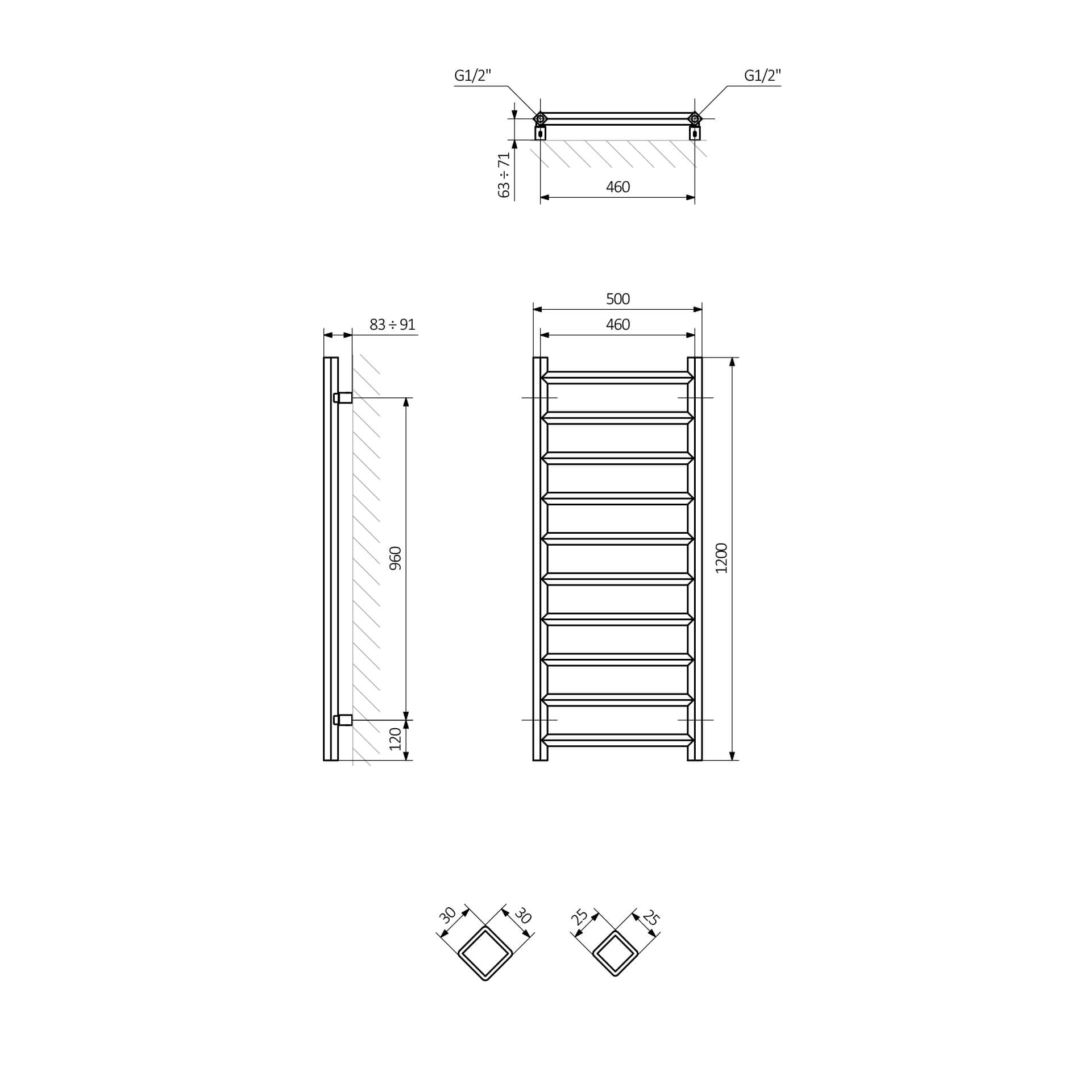 Terma Crystal Ladder Heated Towel Rail