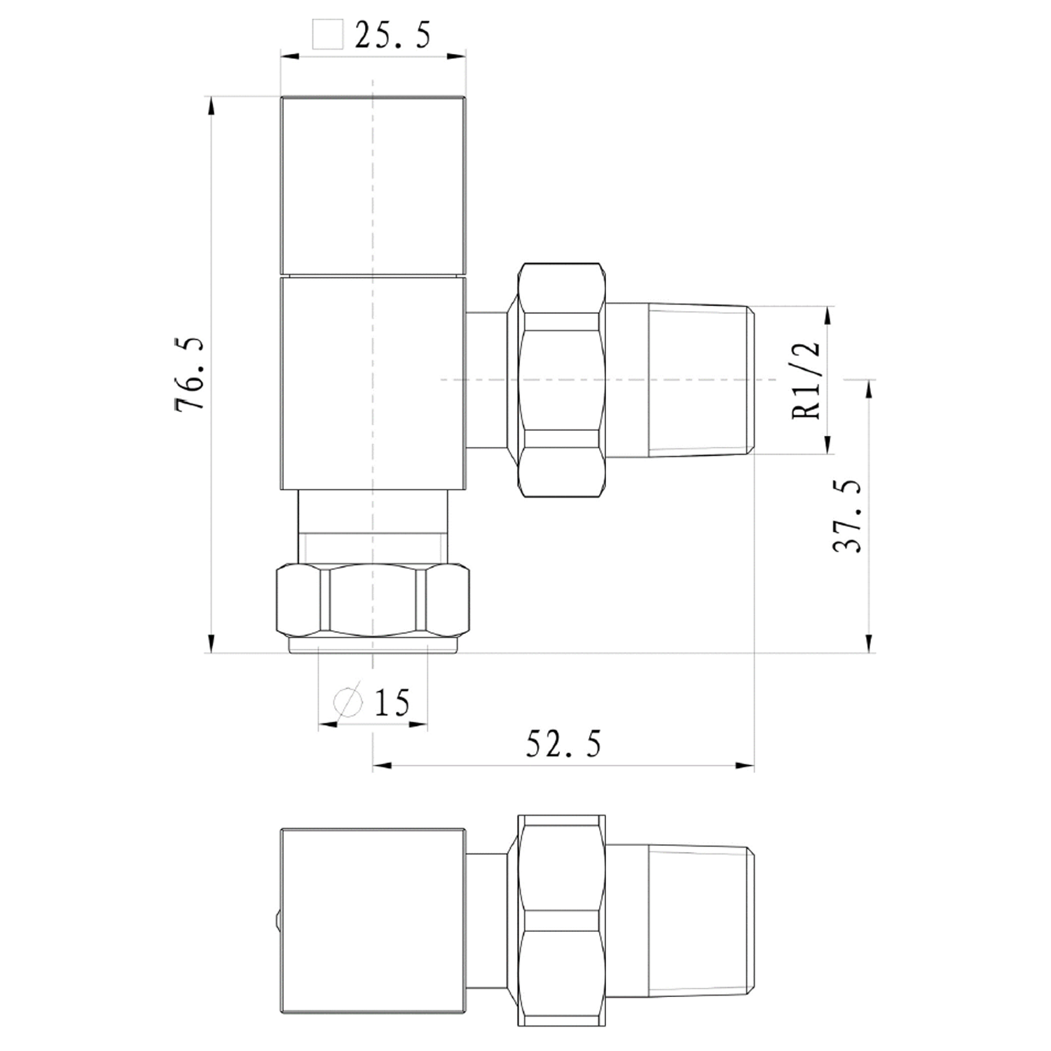 Toasty Chrome Square Manual Valve