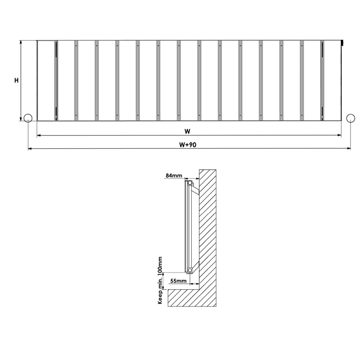 Carisa Angers Single Panel Horizontal Aluminium Radiator