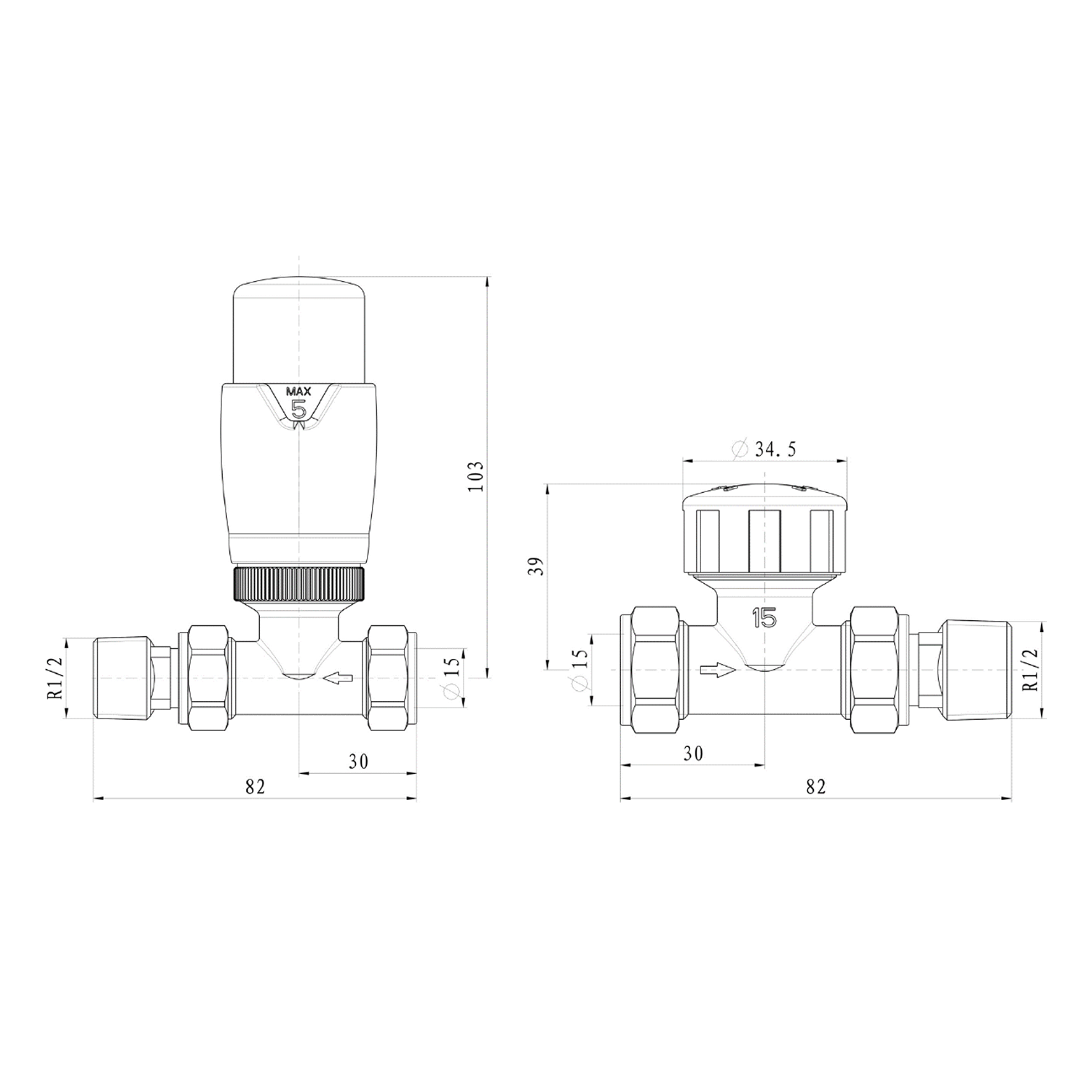 Toasty White & Chrome Thermostatic Radiator Valves