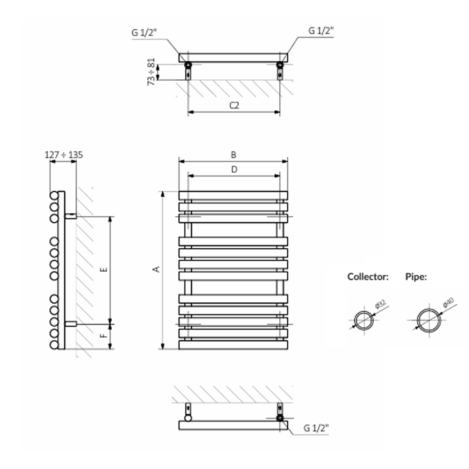 Terma Rolo Ladder Heated Towel Radiator