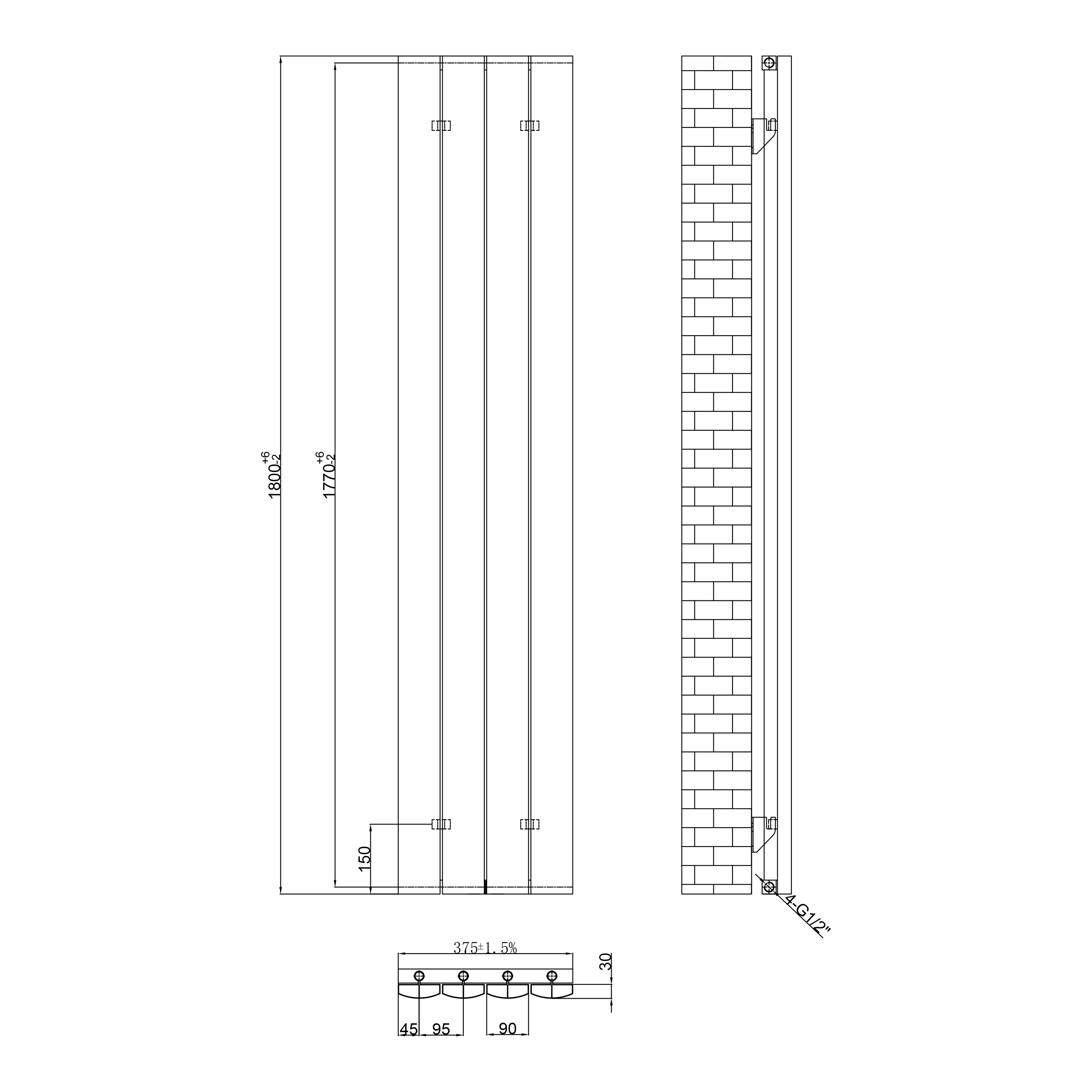 Toasty Forma White Vertical Aluminium Radiator