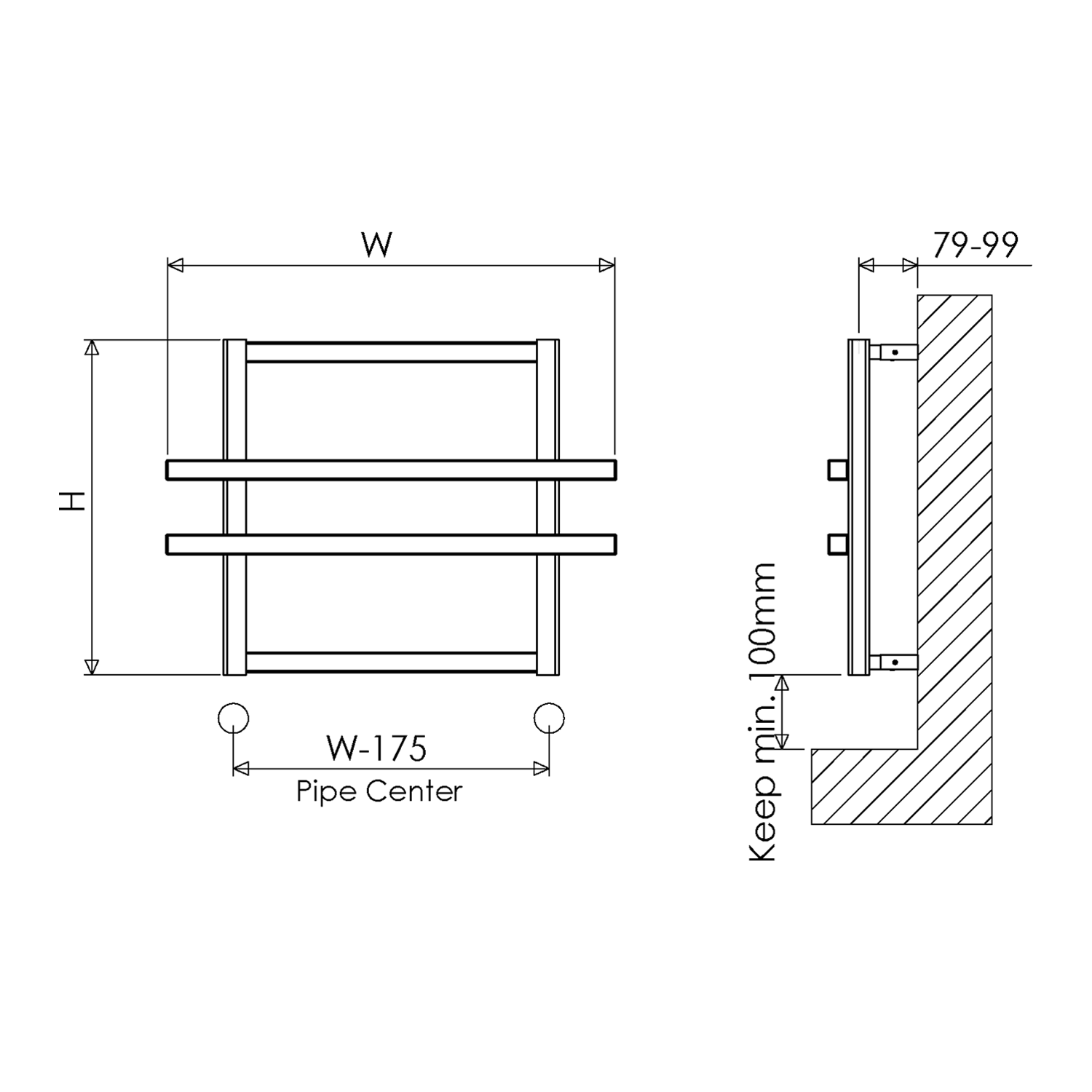 Carisa Ajax 2 Aluminium Designer Heated Towel Rail