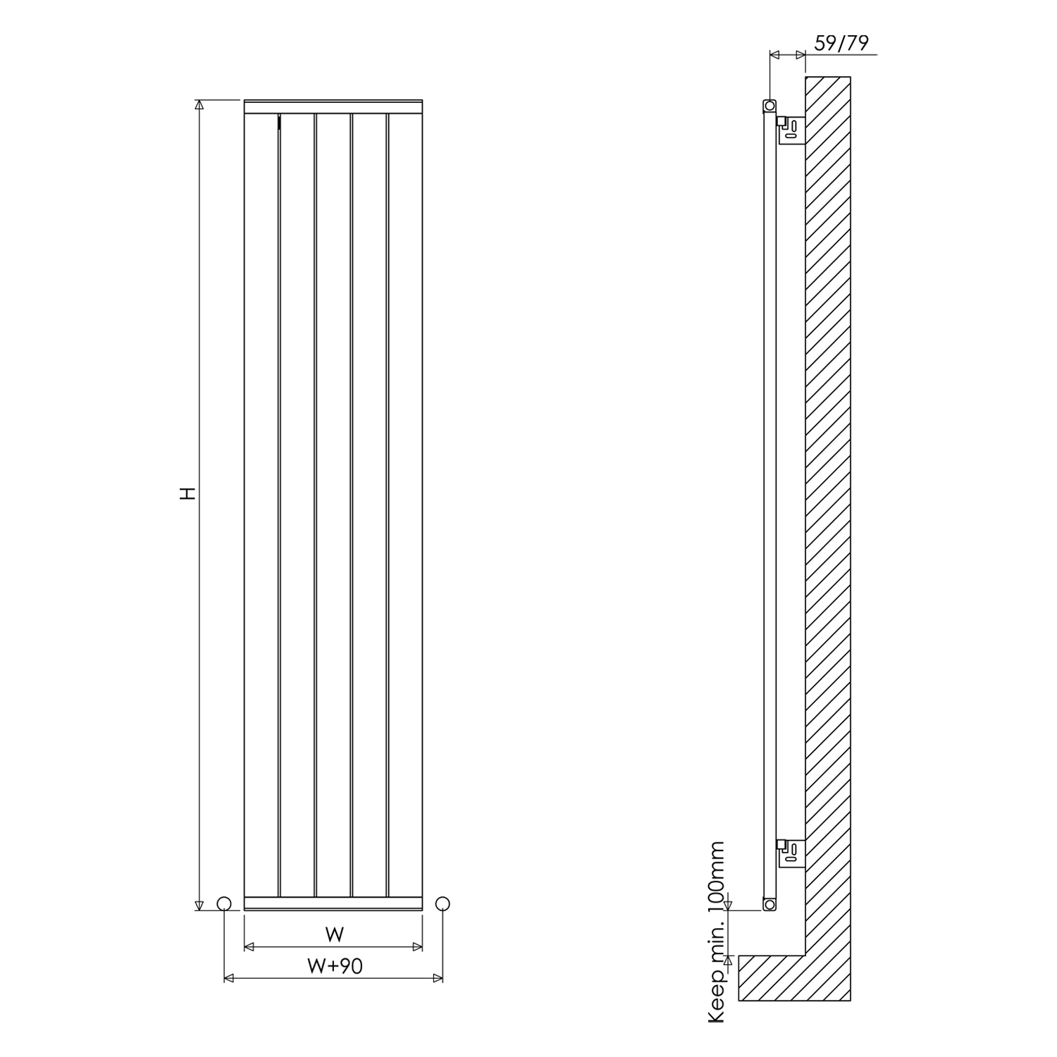 Carisa Mack Single Panel Horizontal Aluminium Radiator