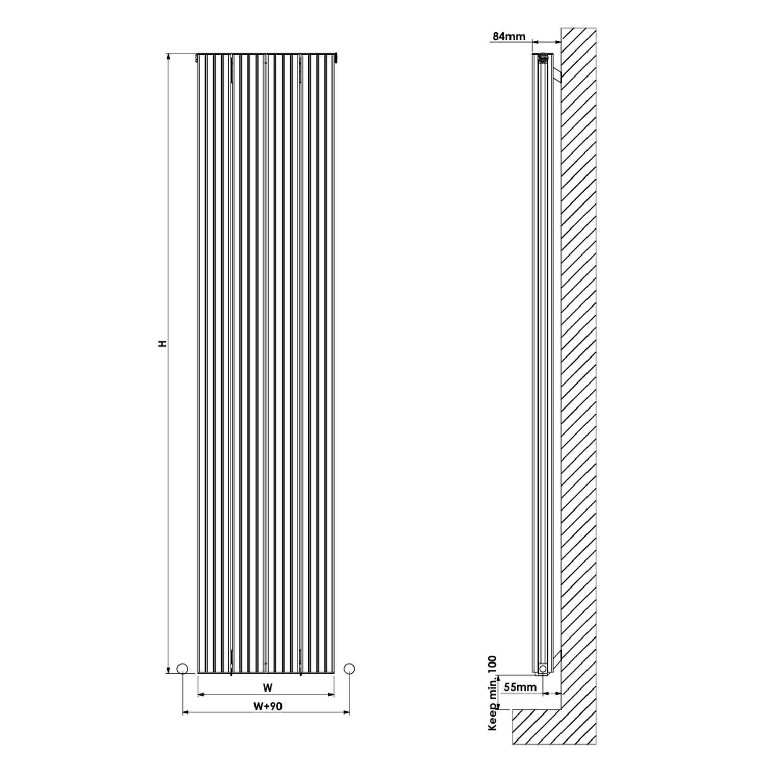 Carisa Chambord Double Panel Vertical Aluminium Radiator