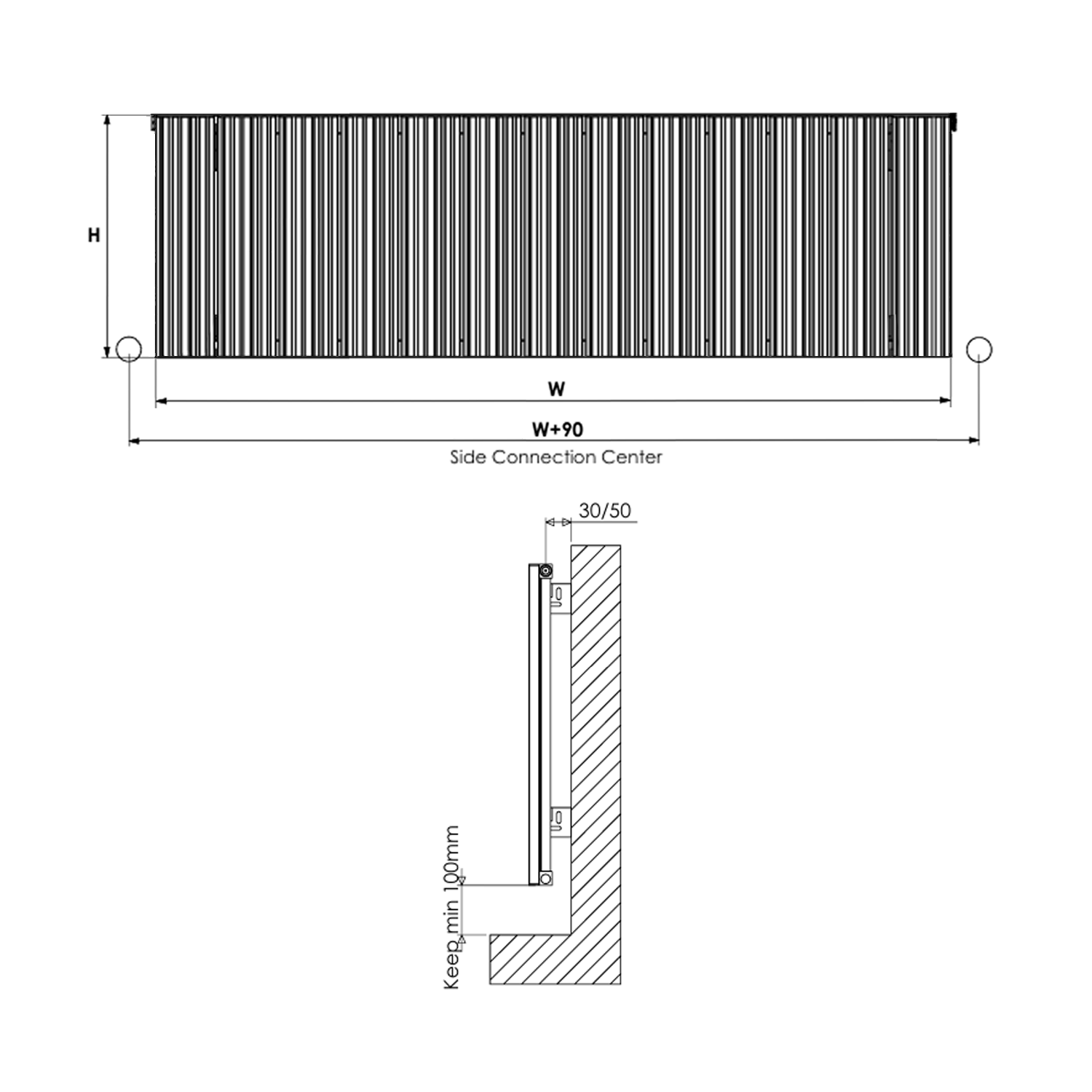 Carisa Monza Single Panel Horizontal Aluminium Radiator