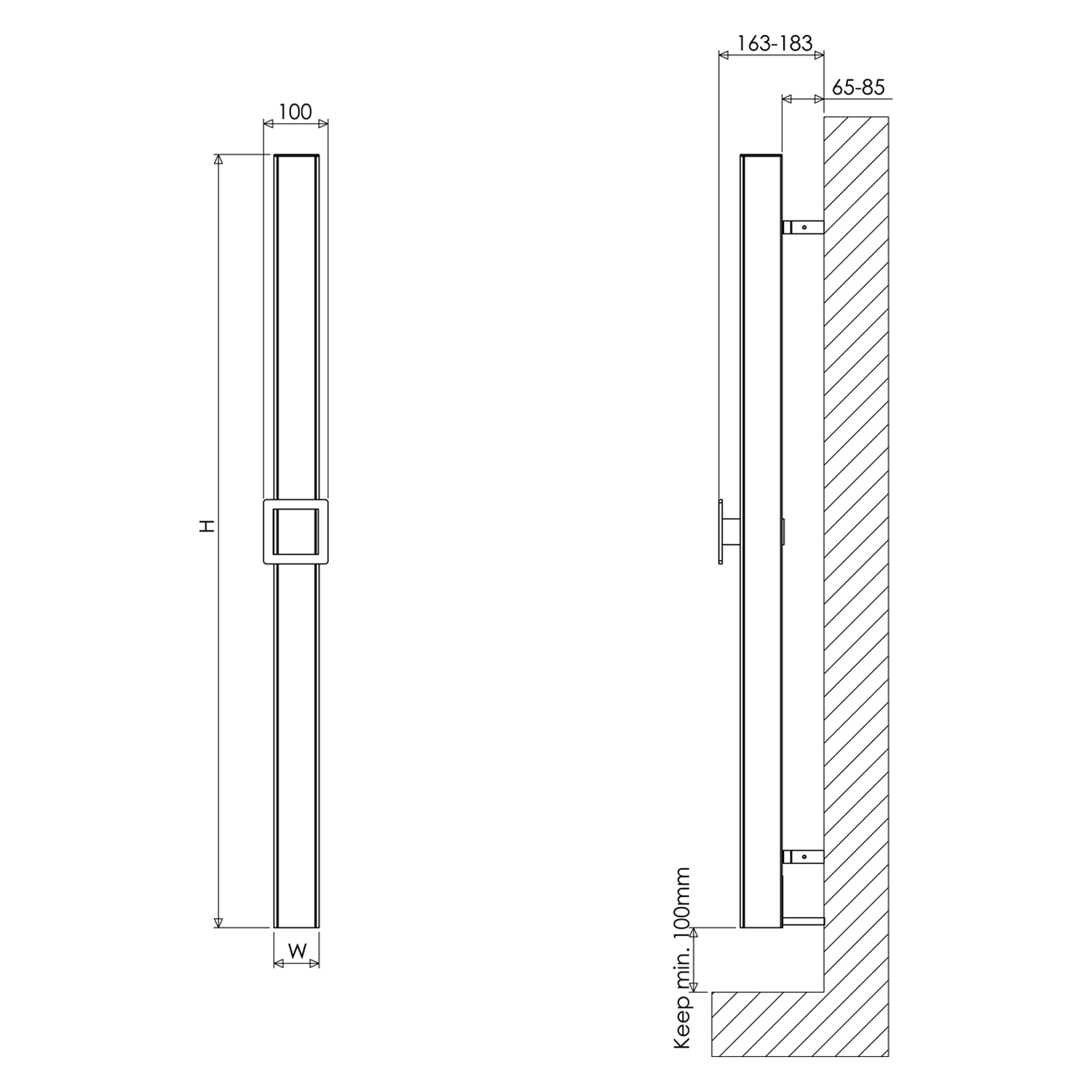 Carisa Vesta Single Electric Aluminium Towel Bar