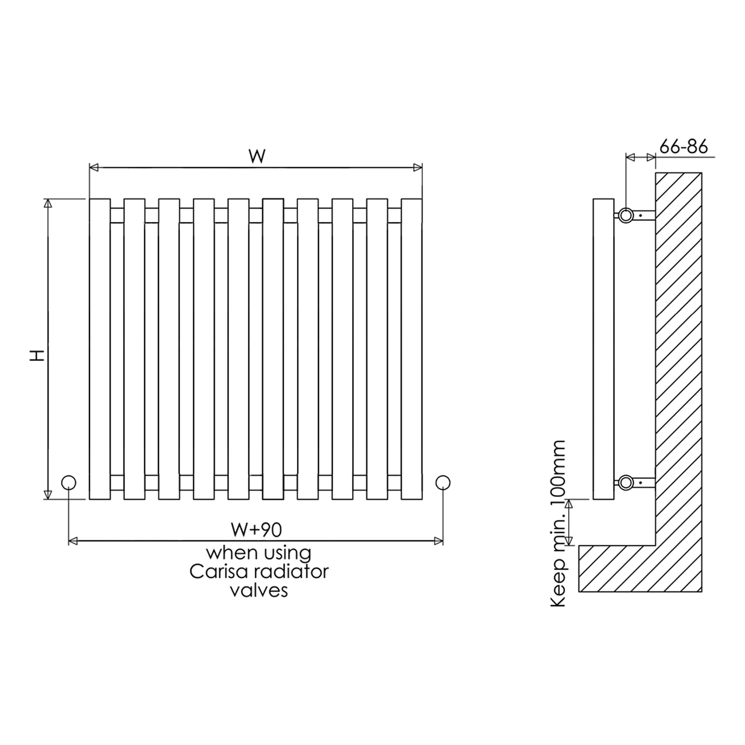 Carisa Mayra Oval Panel Horizontal Designer Radiator
