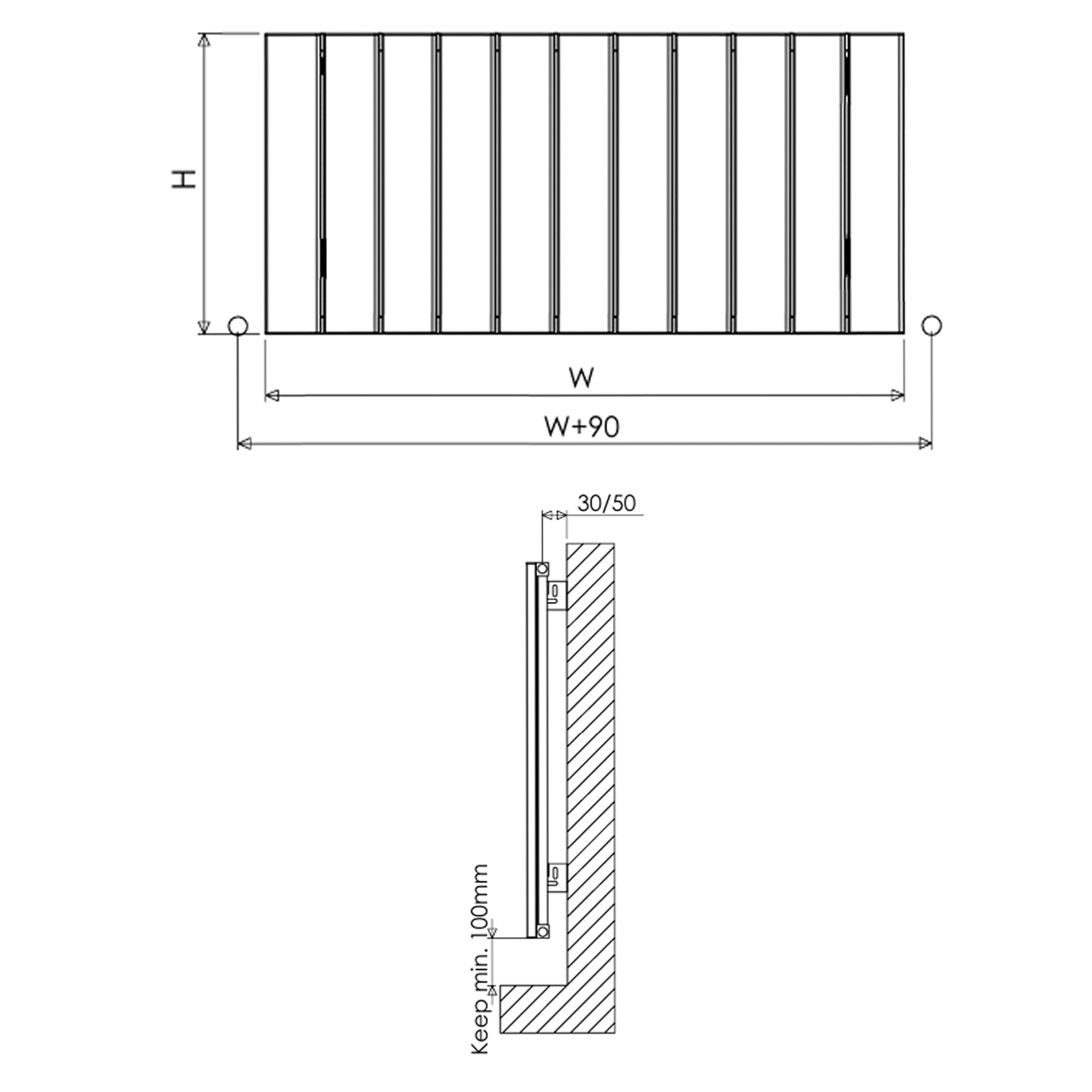 Carisa Step Horizontal Single Panel Aluminium Radiator