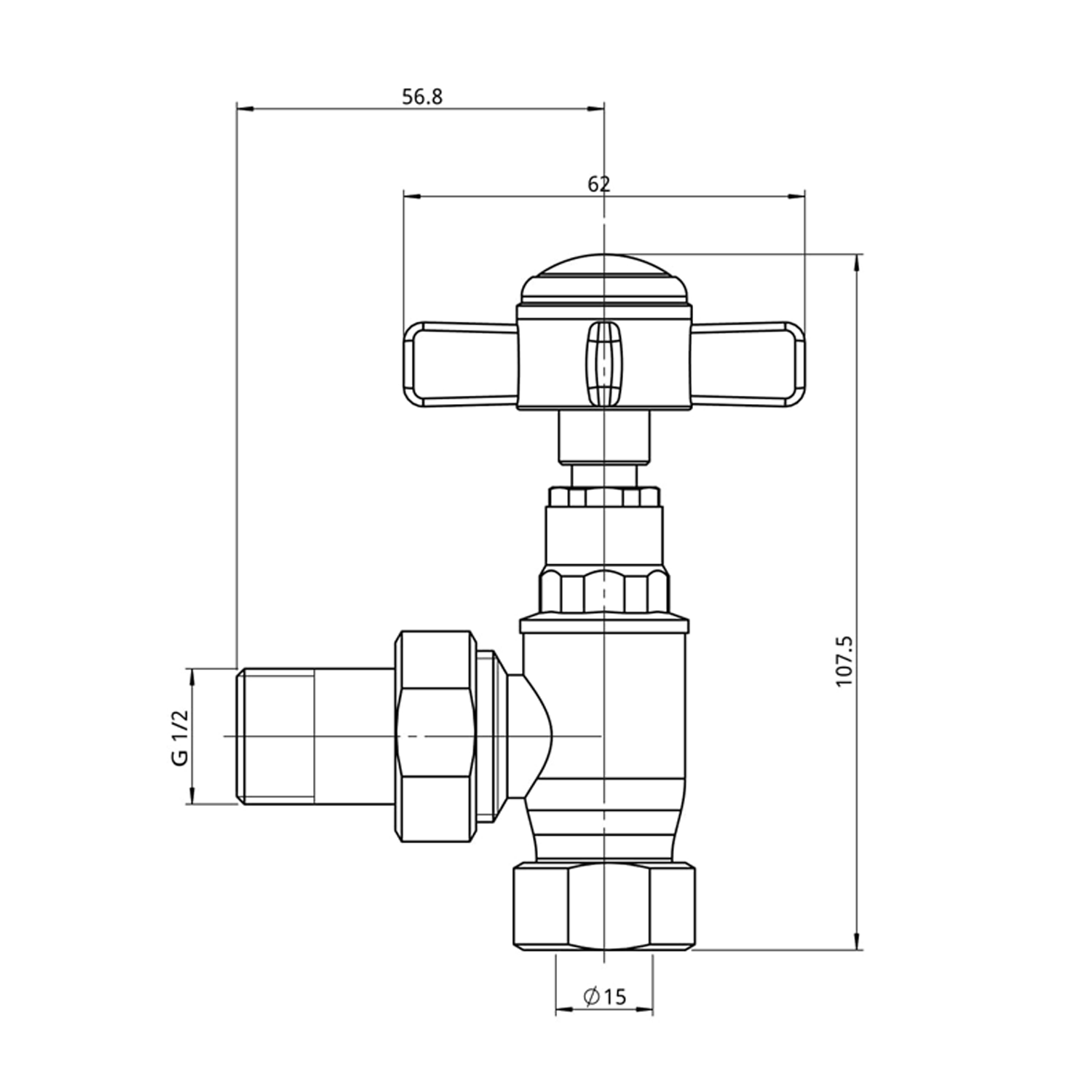Toasty Traditional Crosshead Manual Angled Valves - Matt Textured Black