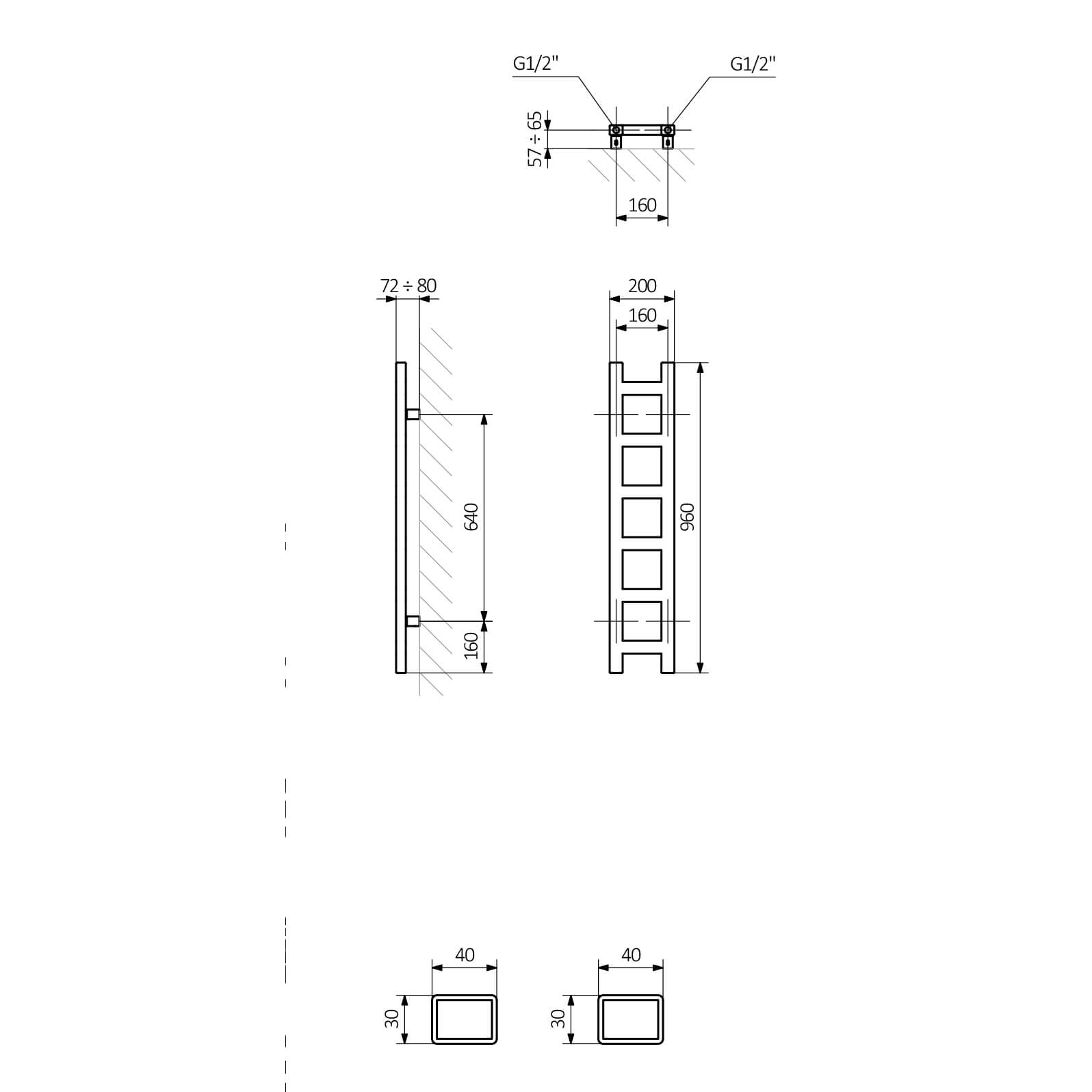 Terma Easy Sparkling Gravel Ladder Heated Towel Rail