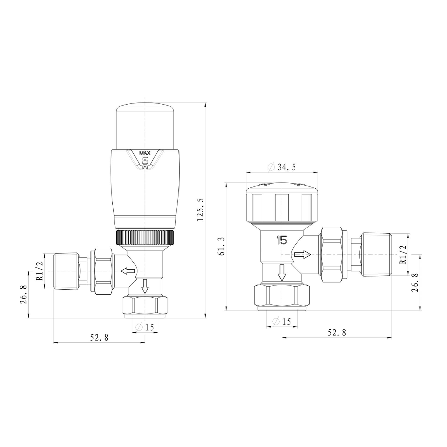 Toasty White & Chrome Thermostatic Radiator Valves