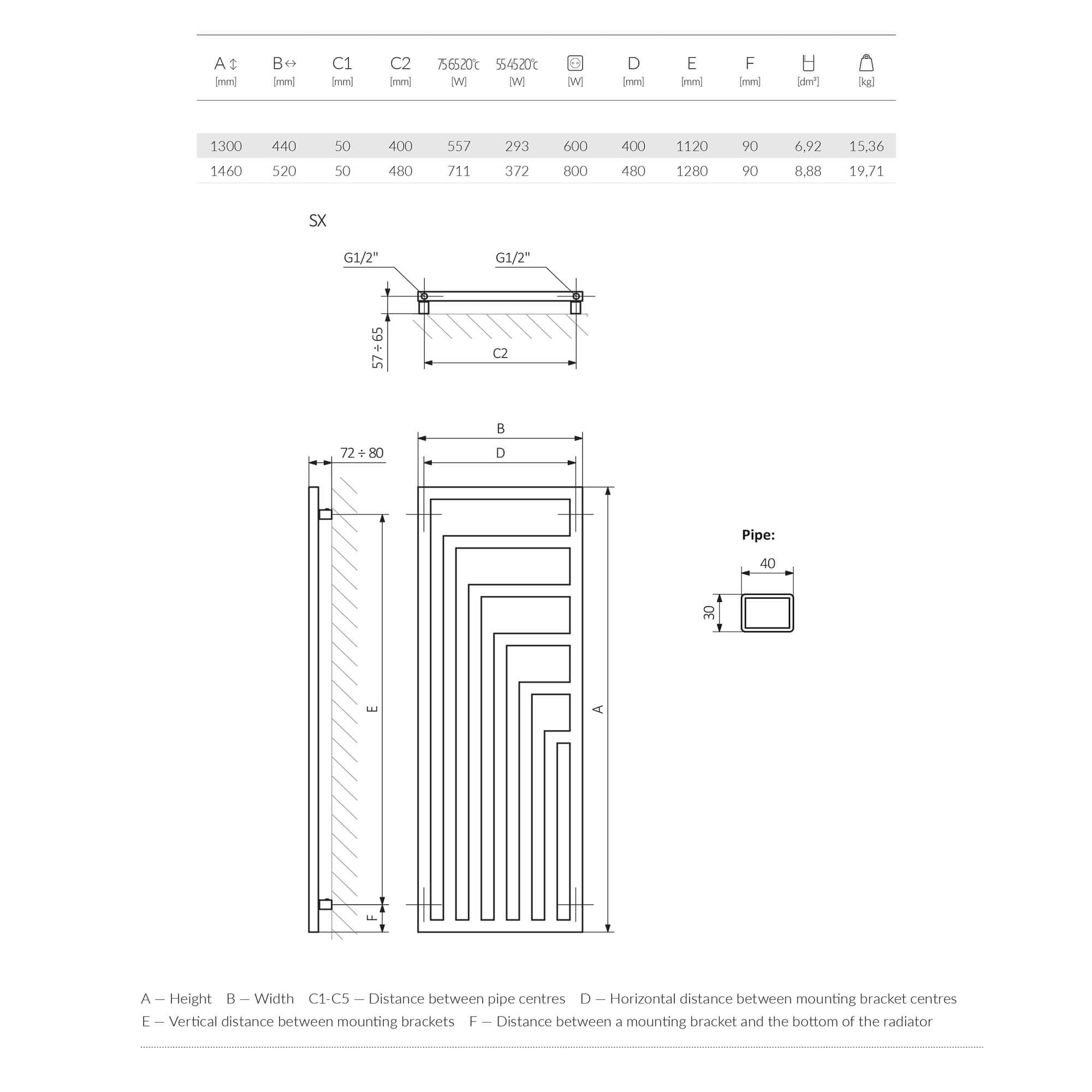 Terma Angus Heban Black Vertical Designer Radiator