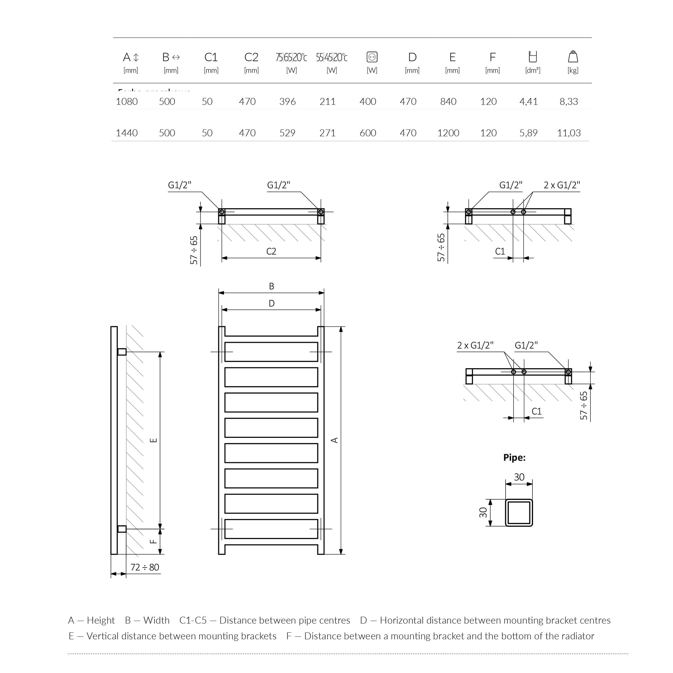 Terma Simple Flat Heban Black Ladder Heated Towel Rail