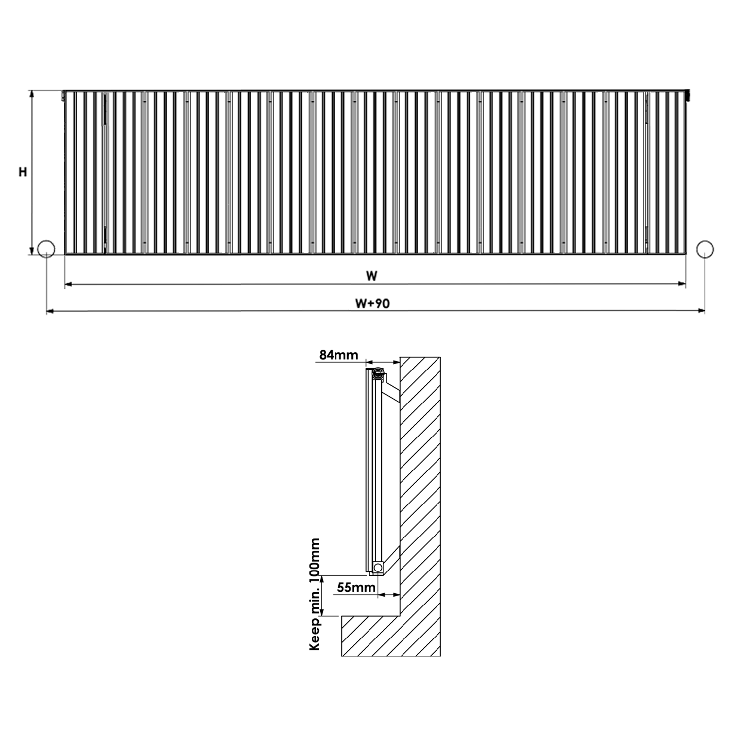 Carisa Chambord Single Panel Horizontal Aluminium Radiator